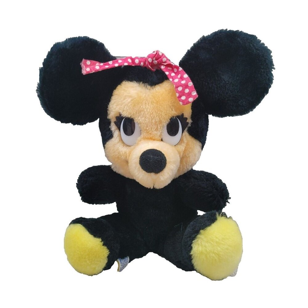 Minnie Mouse Stuffed Plush‎ Toy Doll Walt Disney Korea 1965 Vintage